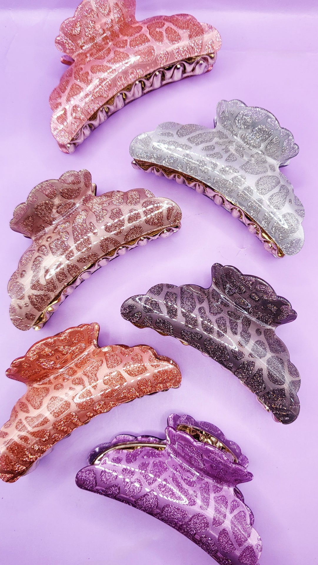 Shiny Sparkly Hair Clamps Pack of 12