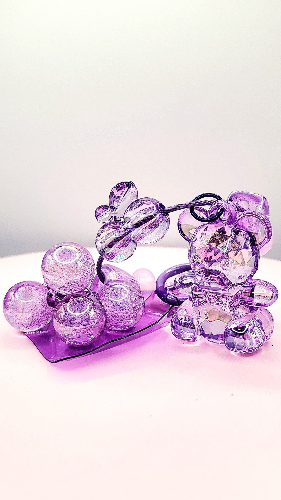 Teddy Bear Bubble Keyring, Phone Charm & Bag Accessory