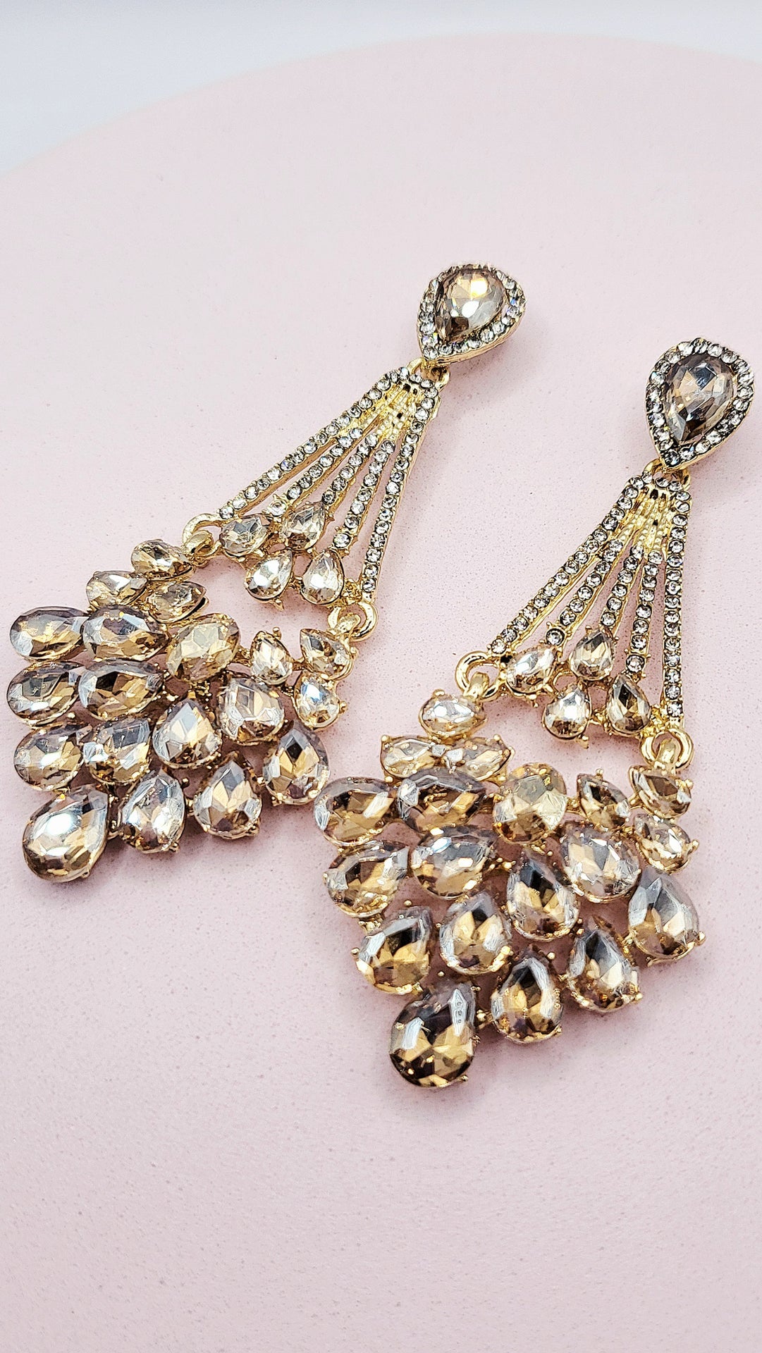 Jeweled Crystal Drop and Dangle Earrings